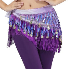 Hip Scarf Chiffon Coins Tassels Sequins Triangle Skirt Belly Dance Costume