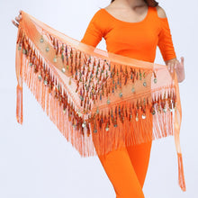 Hip Scarf Chiffon Coins Tassels Sequins Triangle Skirt Belly Dance Costume