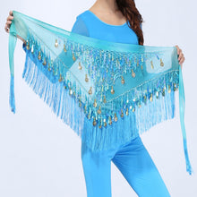 Hip Scarf Chiffon Coins Tassels Sequins Triangle Skirt Belly Dance Costume