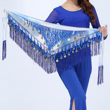 Hip Scarf Chiffon Coins Tassels Sequins Triangle Skirt Belly Dance Costume