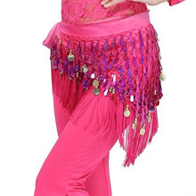 Hip Scarf Chiffon Coins Tassels Sequins Triangle Skirt Belly Dance Costume