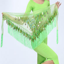 Hip Scarf Chiffon Coins Tassels Sequins Triangle Skirt Belly Dance Costume