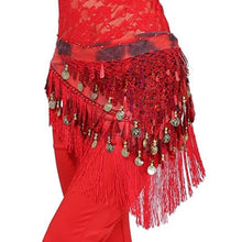 Hip Scarf Chiffon Coins Tassels Sequins Triangle Skirt Belly Dance Costume