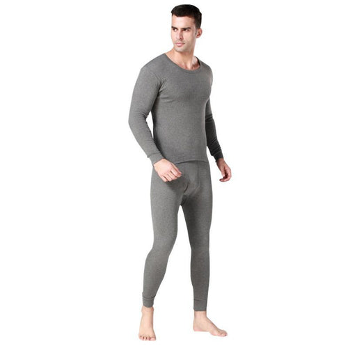Men 2pcs Set Cotton Thermal Underwear Long Johns Tops Bottoms Pajama Sets 3 Colors P1