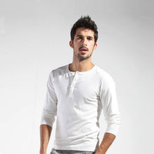 Men Basic Long Sleeve T-shirt Gray Dark Blue Yellow White Slim Cut T Shirt Tops P1