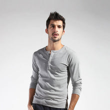Men Basic Long Sleeve T-shirt Gray Dark Blue Yellow White Slim Cut T Shirt Tops P1