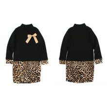 Princess Kids Baby Girls Long Sleeve One Piece Dress Bow Leopard Costume