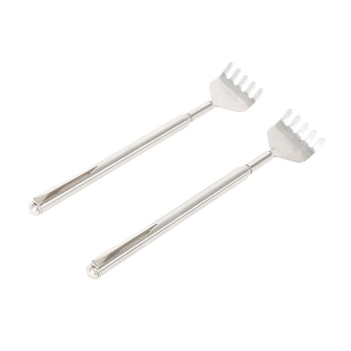 2pcs Practical Handy Stainless Back Scratcher Telescopic Pocket Scratching Massage Kit LY5