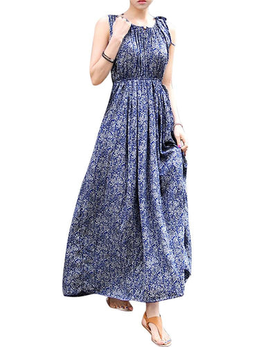 Vintage Floral Women Boho Long Maxi Long Maxi Beach Sundress Dress Vestidos Plus