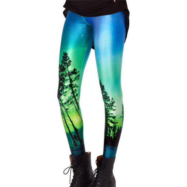 Women 3D Printed Leggings Stretchy Jeggings Pencil Pants Trousers Joggers 15 Patterns 1PY