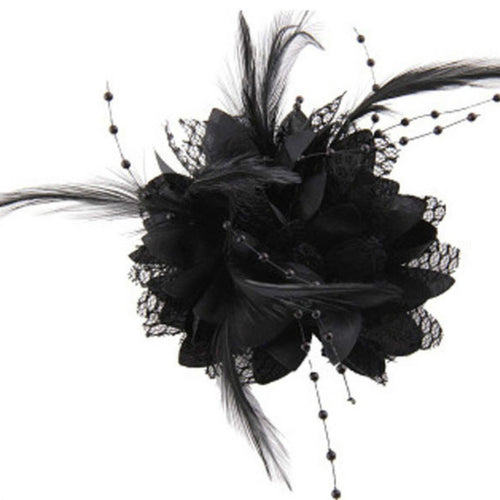 Women Ladies Flower Feather Bead Corsage Hair Clips Fascinator Bridal Hairband Brooch Pin