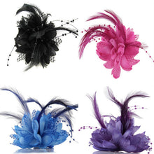 Women Ladies Flower Feather Bead Corsage Hair Clips Fascinator Bridal Hairband Brooch Pin