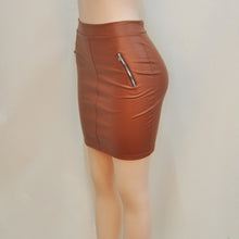 Women PU Leather Club Mini Slim Skirt Bodycon High Waist Pocket Pencil Skirt
