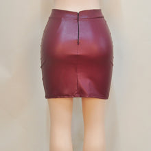 Women PU Leather Club Mini Slim Skirt Bodycon High Waist Pocket Pencil Skirt