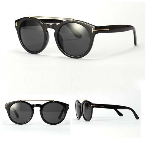 Womens Retro Dual Bridge Full Rim Sunglasses Metal Frame Eyeglasses Brand Designer Goggles