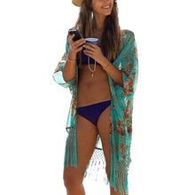 Womens Sexy Chiffon Tassels Cardigan Kaftan Bikini Cover UP Beach Dress Swimwear