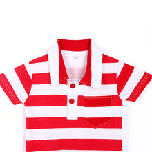Infant Boys Lapel Playsuit Short Sleeve Baby Kids Cotton Jumpsuit
