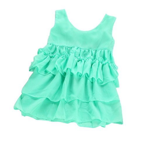 Infants Baby Girls Chiffon Tutu Ruffle Dress Princess Vest Dresses Clothes