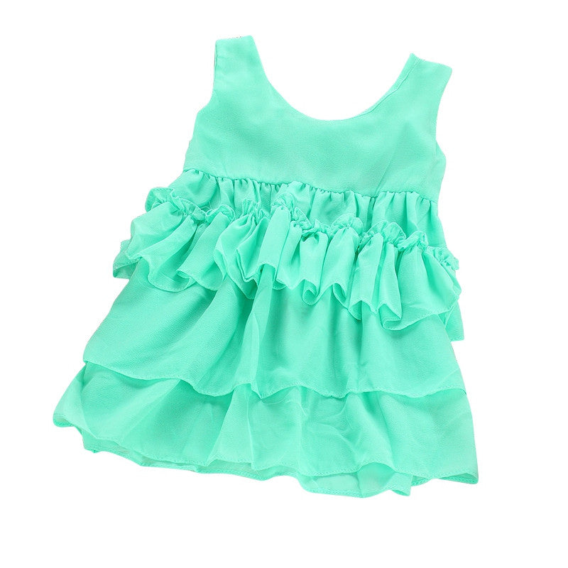 Infants Baby Girls Chiffon Tutu Ruffle Dress Princess Vest Dresses Clothes