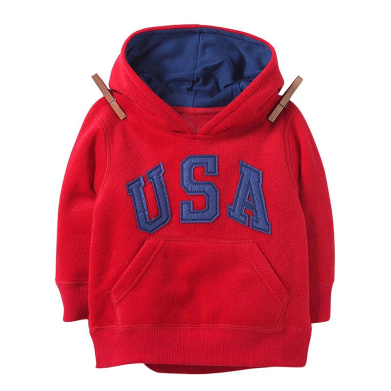 Kids Baby Boys Letter Printrd Hoodies Hooded Chunky Sweatshirt S Coat 2-6Y