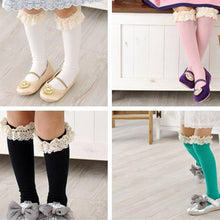 Kids Baby Girls Candy Color Cotton Lace Socks School High Knee Socks 2-9 Years 5 Colors