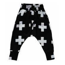 Kids Baby Cotton Cross Pattern Bottoms Harem Pants Boys Girls Punk Rock Trousers 2-6Years