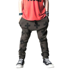 Kids Baby Cotton Cross Pattern Bottoms Harem Pants Boys Girls Punk Rock Trousers 2-6Years
