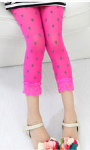 Kids Girl Velvet Leggings Flower Print 3/4 Length Legging Baby Girls Pants Clothes Gift