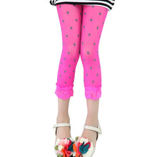 Kids Girl Velvet Leggings Flower Print 3/4 Length Legging Baby Girls Pants Clothes Gift