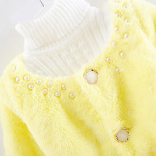 Kids Girls Baby Soft Faux Fur Fleece Warm Flower Belt Jacket Coat Outwear