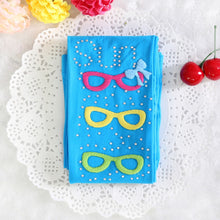Kids Girls Eyeglasses Pattern Tights Stretch Pantyhose Baby Stockings 2-7Y