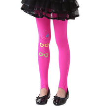Kids Girls Eyeglasses Pattern Tights Stretch Pantyhose Baby Stockings 2-7Y