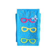 Kids Girls Eyeglasses Pattern Tights Stretch Pantyhose Baby Stockings 2-7Y