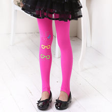 Kids Girls Eyeglasses Pattern Tights Stretch Pantyhose Baby Stockings 2-7Y