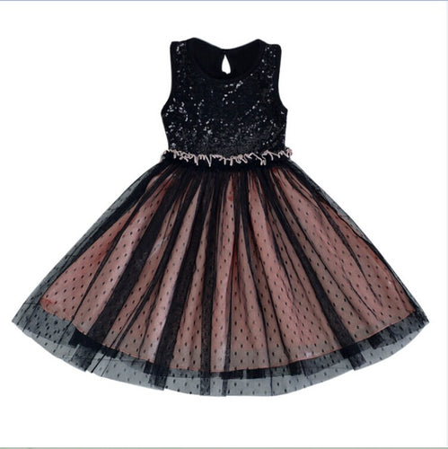 Kids Girls Tulle Dancing Tutu Dress Sequins Fancy Vest Puffy Dresses