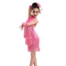 Kids Tasseled Ballroom Latin Salsa Dancewear Girls Party Dance Costume Dress