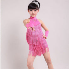 Kids Tasseled Ballroom Latin Salsa Dancewear Girls Party Dance Costume Dress