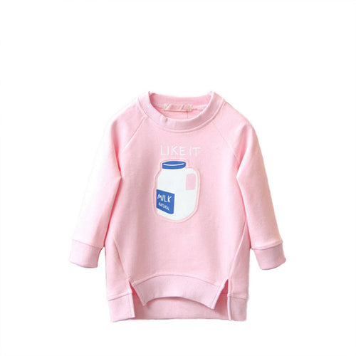 Kids Toddler Bottle Printed Warm Tops Sweatshirt Girls Pullover Coat Baby Children Jacket