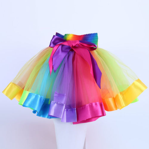 Kids Tutu Skirt Tulle Dance Ballet Skirts Wear Girls Toddler Rainbow Costume