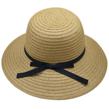Korea Women Bowknot Large Brim Straw UA Protection Dome Hat Panama Cap Beach Hat