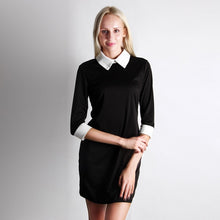 Korean  Slim Long Sleeve Turn-down Collar Women Office Lady Style Dress