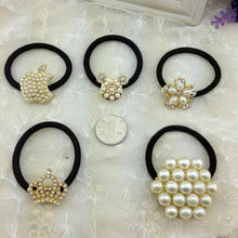 Korean Star Pearl Crystal Rhinestone Flower Headband Ponytail Holder Hair Rope Band Hairband
