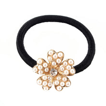 Korean Star Pearl Crystal Rhinestone Flower Headband Ponytail Holder Hair Rope Band Hairband