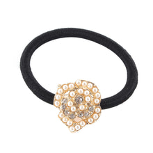 Korean Star Pearl Crystal Rhinestone Flower Headband Ponytail Holder Hair Rope Band Hairband