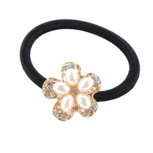 Korean Star Pearl Crystal Rhinestone Flower Headband Ponytail Holder Hair Rope Band Hairband