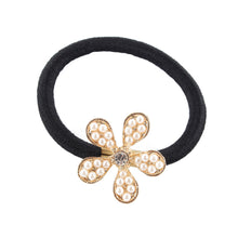 Korean Star Pearl Crystal Rhinestone Flower Headband Ponytail Holder Hair Rope Band Hairband