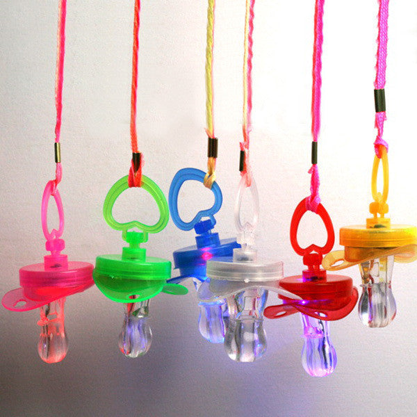 LED Flashing Baby Chupeta Pacifier Whistle Party Supplies Funny Toy Survival Tool Flash Glow Sticks Bar