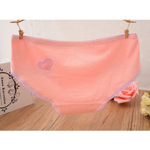 Ladies Cute Heart Shaped Panties Lovely Sexy Hollow Out Pink Underwear Women Low Waist Panties Cotton Briefs PY3