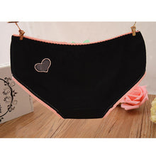Ladies Cute Heart Shaped Panties Lovely Sexy Hollow Out Pink Underwear Women Low Waist Panties Cotton Briefs PY3