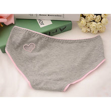 Ladies Cute Heart Shaped Panties Lovely Sexy Hollow Out Pink Underwear Women Low Waist Panties Cotton Briefs PY3